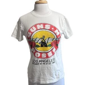 Guns N' Roses Los Angeles 1989 T-Shirt Jrs XS Short Sleeve Graphic White